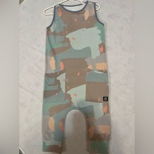 Rags 3/4T pastel colored camo sleeveless romper